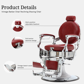 H. Master® Vintage Barber Chair Reclining Chair with Backrest